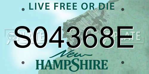 S04368E New Hampshire License Plate