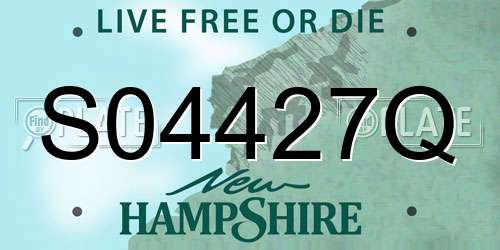 S04427Q New Hampshire License Plate