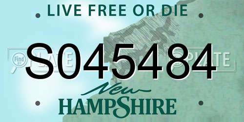 S045484 New Hampshire License Plate