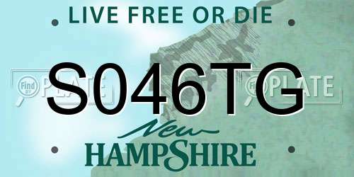 S046TG New Hampshire License Plate
