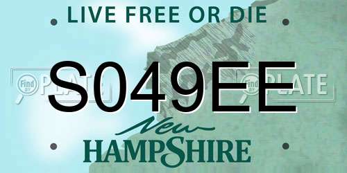 S049EE New Hampshire License Plate