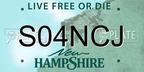 S04NCJ New Hampshire License Plate