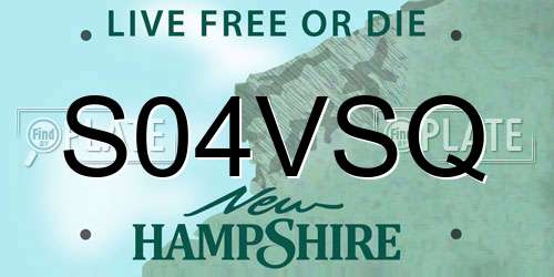 S04VSQ New Hampshire License Plate