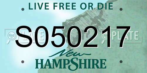 S050217 New Hampshire License Plate