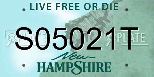 S05021T New Hampshire License Plate