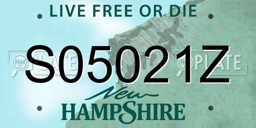 S05021Z New Hampshire License Plate