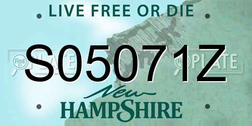 S05071Z New Hampshire License Plate