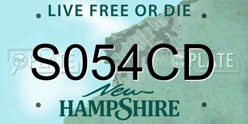 S054CD New Hampshire License Plate