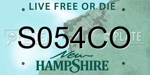 S054CO New Hampshire License Plate