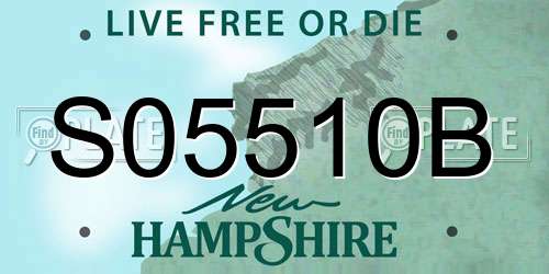 S05510B New Hampshire License Plate