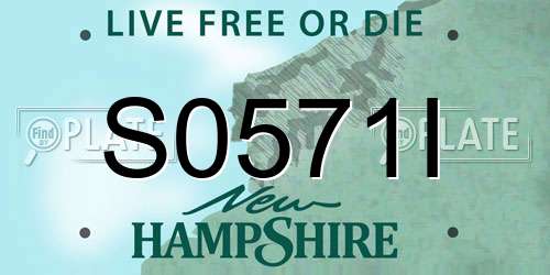 S0571I New Hampshire License Plate