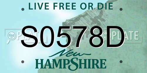 S0578D New Hampshire License Plate