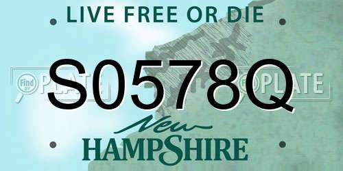 S0578Q New Hampshire License Plate
