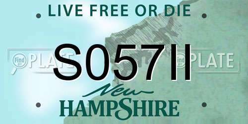 S057II New Hampshire License Plate