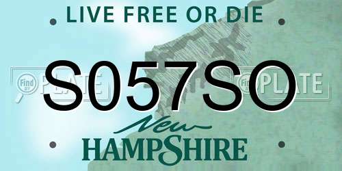 S057SO New Hampshire License Plate