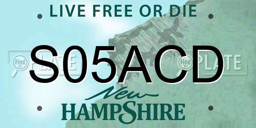 S05ACD New Hampshire License Plate