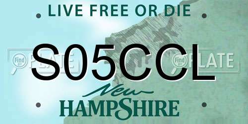 S05CCL New Hampshire License Plate