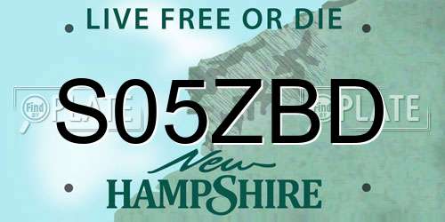 S05ZBD New Hampshire License Plate