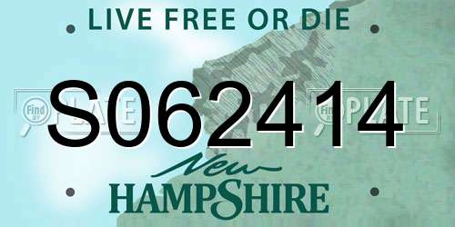 S062414 New Hampshire License Plate