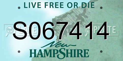 S067414 New Hampshire License Plate