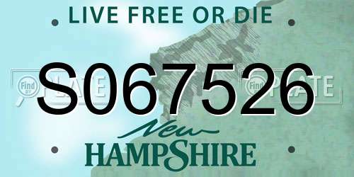 S067526 New Hampshire License Plate