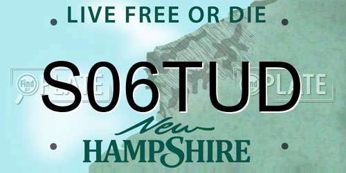 S06TUD New Hampshire License Plate