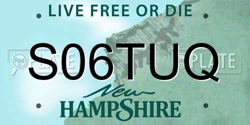 S06TUQ New Hampshire License Plate