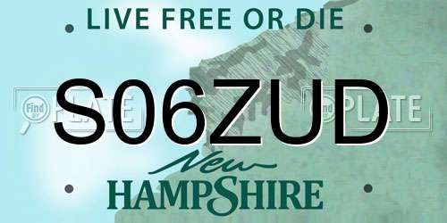 S06ZUD New Hampshire License Plate