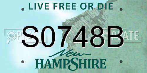 S0748B New Hampshire License Plate