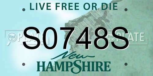 S0748S New Hampshire License Plate