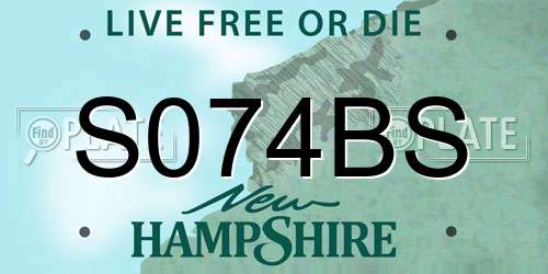 S074BS New Hampshire License Plate