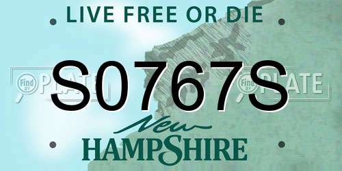 S0767S New Hampshire License Plate