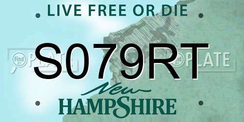 S079RT New Hampshire License Plate