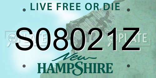 S08021Z New Hampshire License Plate