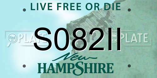 S082II New Hampshire License Plate