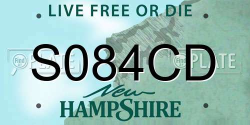 S084CD New Hampshire License Plate