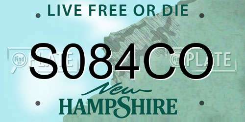 S084CO New Hampshire License Plate