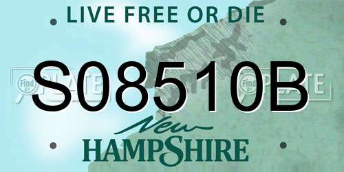 S08510B New Hampshire License Plate
