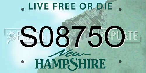 S0875O New Hampshire License Plate