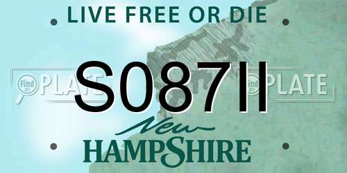S087II New Hampshire License Plate
