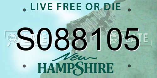 S088105 New Hampshire License Plate