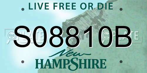 S08810B New Hampshire License Plate