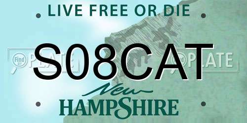 S08CAT New Hampshire License Plate
