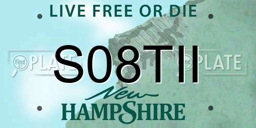 S08TII New Hampshire License Plate