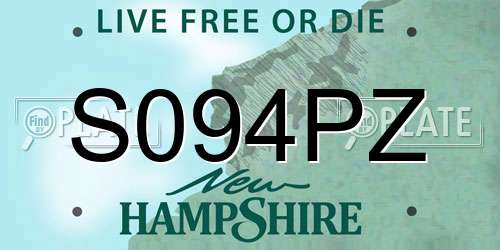 S094PZ New Hampshire License Plate