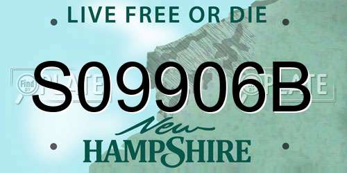 S09906B New Hampshire License Plate