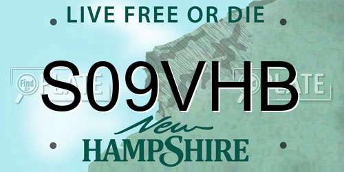 S09VHB New Hampshire License Plate