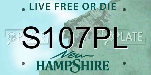 S107PL New Hampshire License Plate