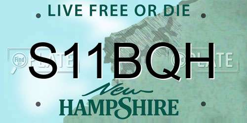 S11BQH New Hampshire License Plate