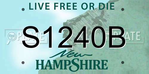 S1240B New Hampshire License Plate